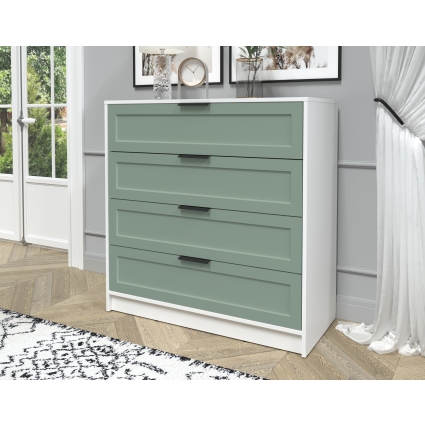 Kомод Тренд КТ-К100 (Белый ЛДСП/ Мята ЛМДФ) Ш1000 В1020 Г451 Kомод Тренд КТ-К100 (Белый ЛДСП/ Мята ЛМДФ) Ш1000 В1020 Г451